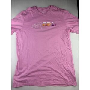 Nike T-Shirt Large Pink Airphoria Just Do It Graphic Tee Short Sleeve